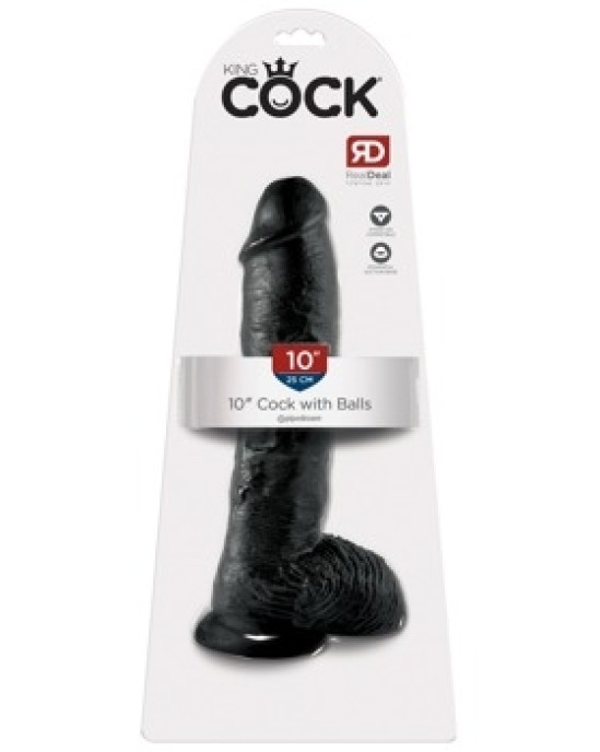 King Cock 10 collu bumbiņas, melnas