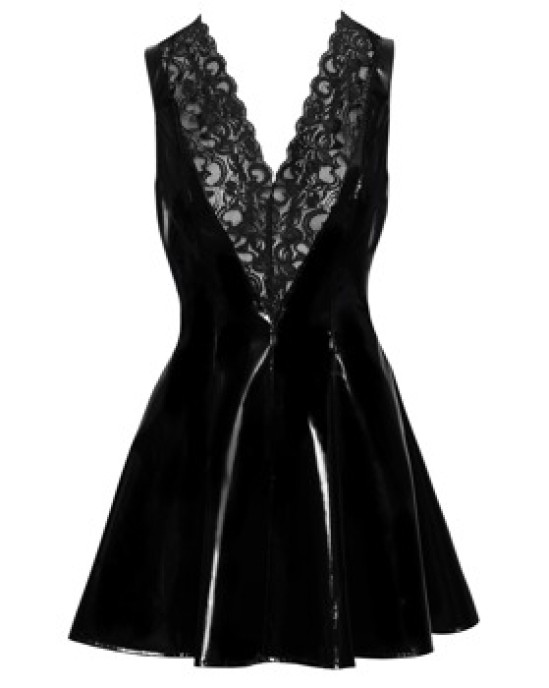 Black Level Vinyl Dress with Lace L