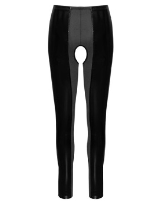 Black Level Crotchless Vinyl Leggings M