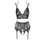 Abierta Fina Bra Suspender Set M