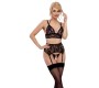 Abierta Fina Bra Suspender Set M