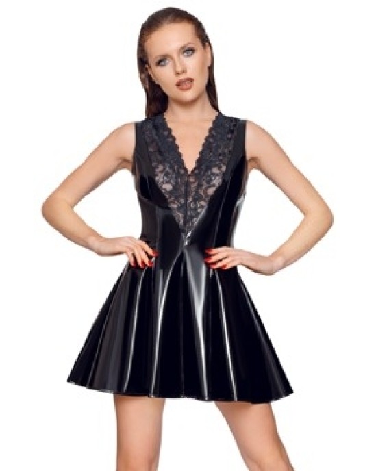 Black Level Vinyl Dress with Lace L