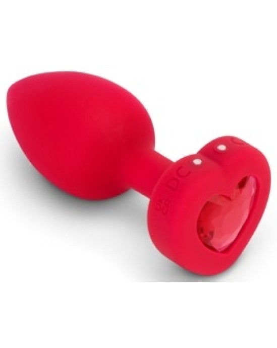 B-Vibe Vibrating Heart Plug M/L Red