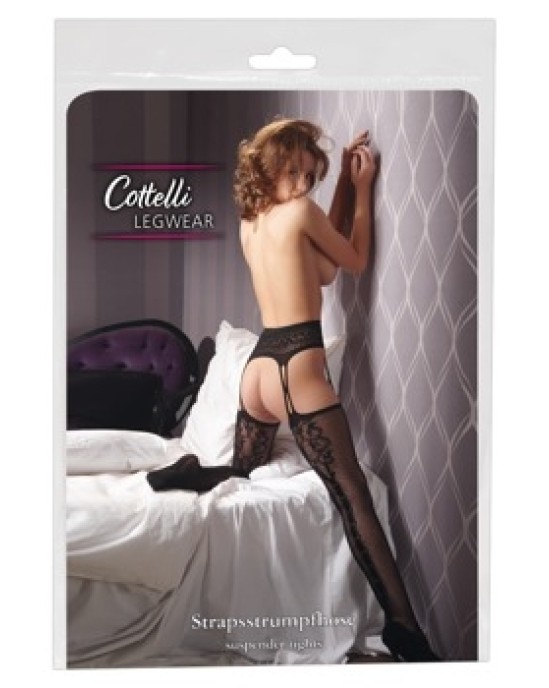 Cottelli Legwear Подозр. Ремни + Чулки S/M