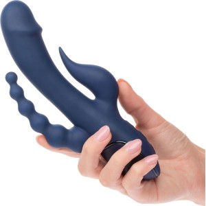 California Exotics VIBRATORS TRĪŠKĀRTĪGS ORGASM ZILS