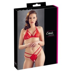 Cottelli Lingerie Mežģīņu komplekts sarkans S