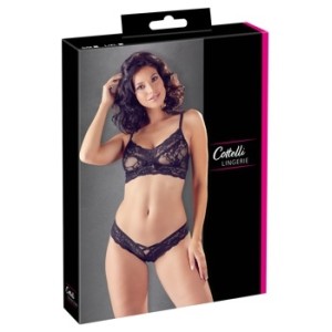 Cottelli Lingerie Krūšturis un biksītes melnas S/M