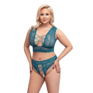 Cottelli Curves Комплект бюстгальтера бирюзовый 2XL