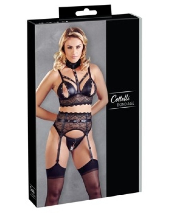 Cottelli Bondage Bra Suspender Set S