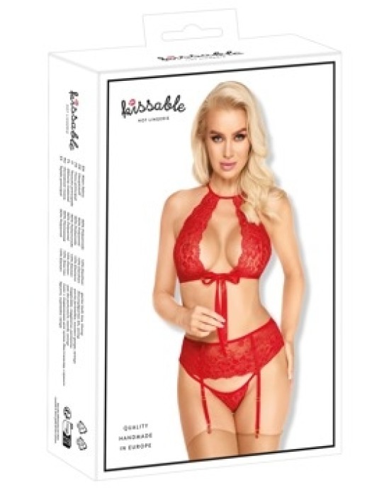 Kissable Suspender set red S/M