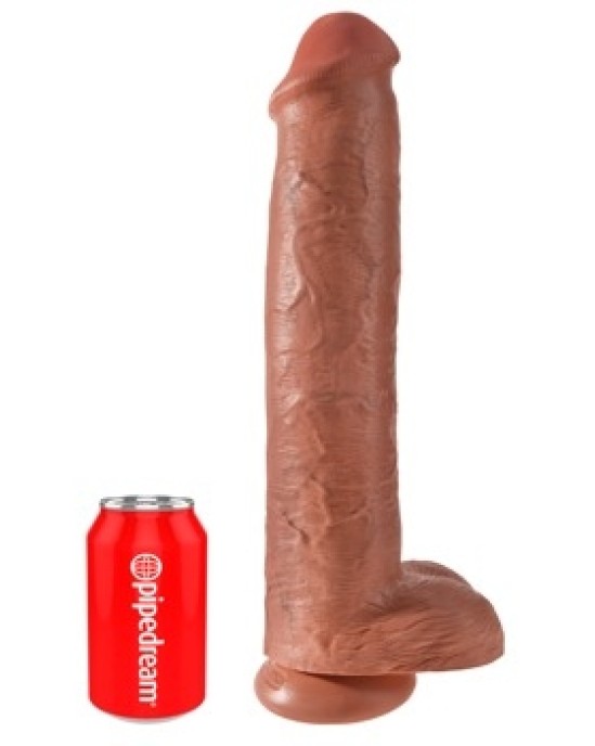 King Cock 15" Cock w Balls Tan