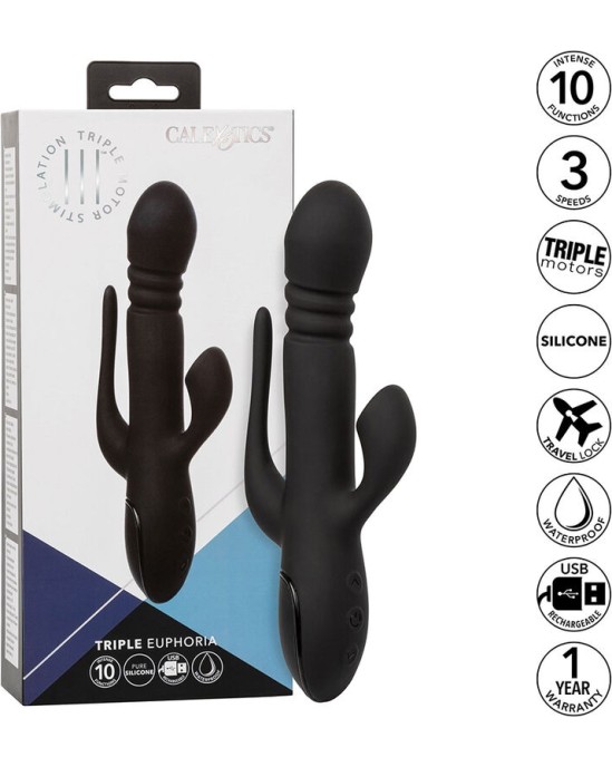 California Exotics VIBRATORS TRĪSkāršais EUPHORIA BLACK