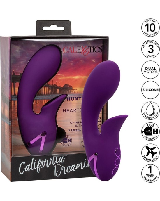 California Exotics HUNTINGTON BEACH HEARTBREAKER STIMULATOR & SUCKER PURPLE BY CALIFORNIA DREAMING