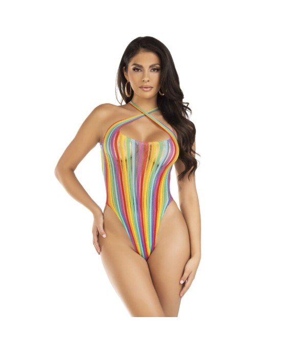 Leg Avenue Teddies LEG AVENUE - DAUDZKRĀSU KROSS BODYUIT