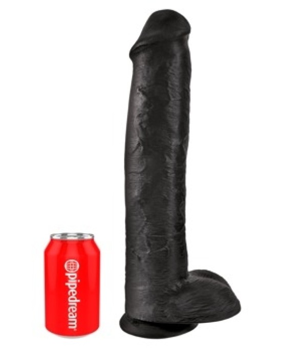 King Cock 15" Cock w Balls Dar