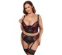 Cottelli Curves Комплект бюстгальтера черный/красный 85C/L