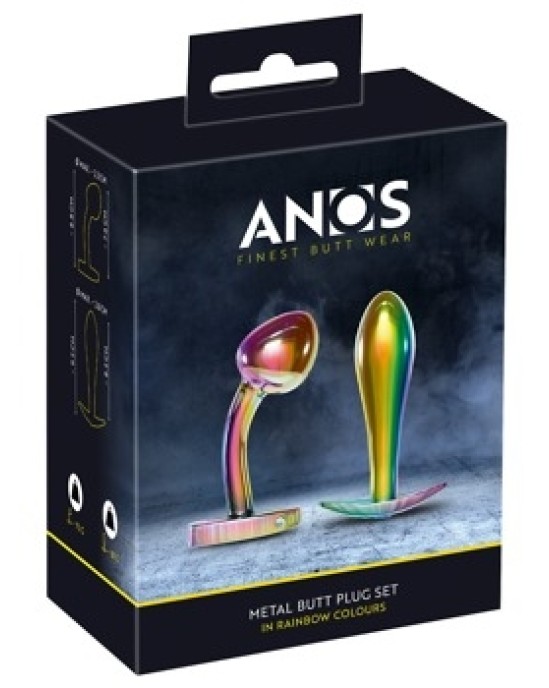 Anos Metal Butt Plug Set Rainb