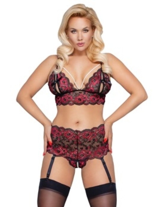 Cottelli Curves Bra Set Pearl 3XL/4XL