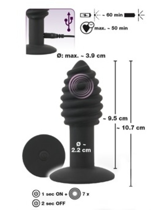 Black Velvets Twist butt plug