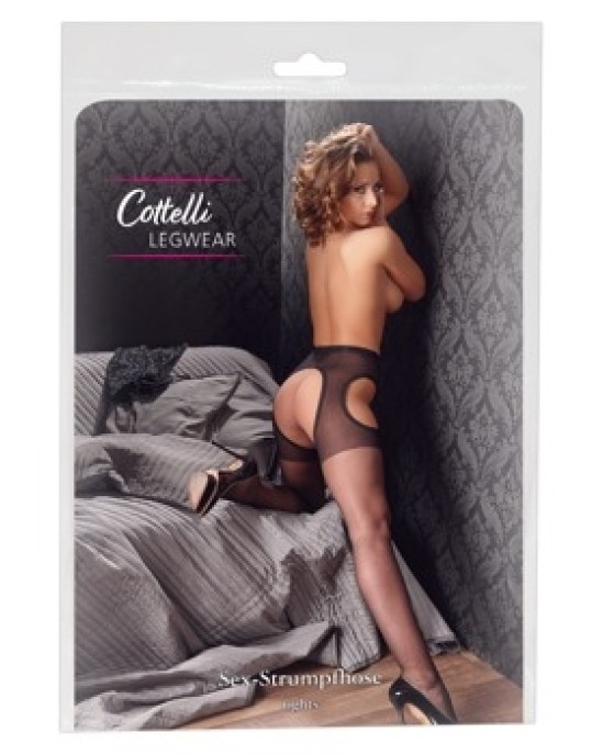 Cottelli Legwear Секс-колготки черные S/M