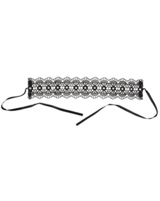 Cottelli Accessoires Embroidered Choker+Rhinestones