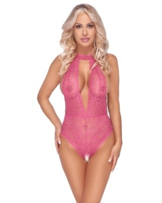 Cottelli Lingerie Боди открытое розовое S/M