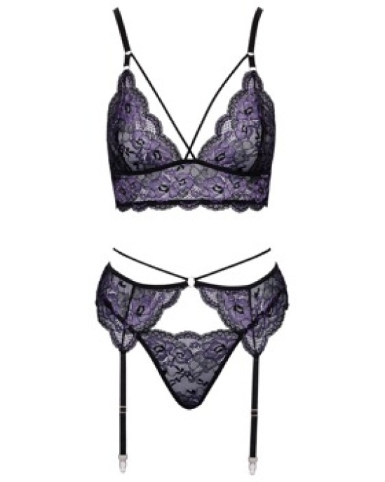 Cottelli Lingerie Bra Suspender Set L