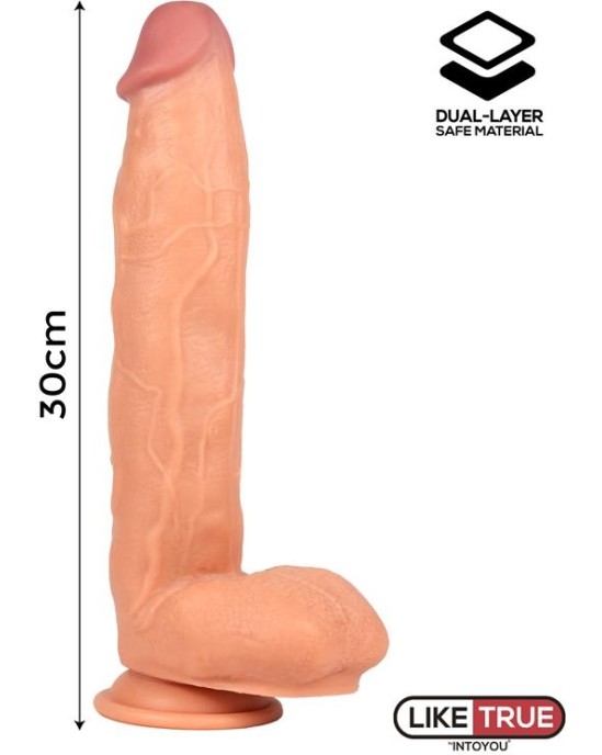 Liketrue Realistic dildo Dual Layer Retractable 12