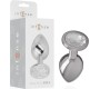 Intense Anal Toys INTENSE - ALUMINUM METAL ANAL PLUG WITH SILVER CRYSTAL SIZE S