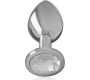 Intense Anal Toys INTENSE - ALUMINUM METAL ANAL PLUG WITH SILVER CRYSTAL SIZE S