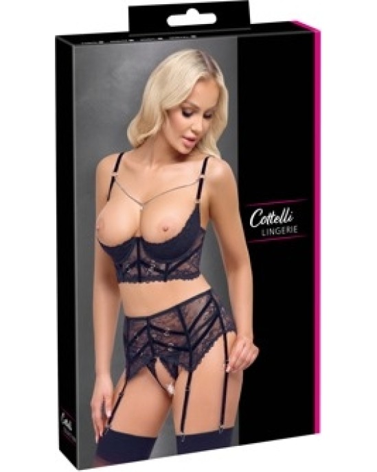 Cottelli Lingerie Plauktu krūštura komplekts Ķēde 75B/S