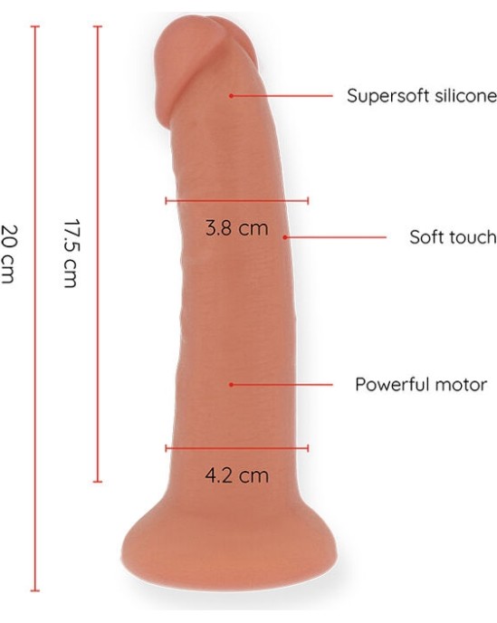 Oninder MEDIUM BOGOTÁ VIBRATOR DILDO 9 SPEEDS NATURAL 22 CM -O- 4.5 CM - FREE APP