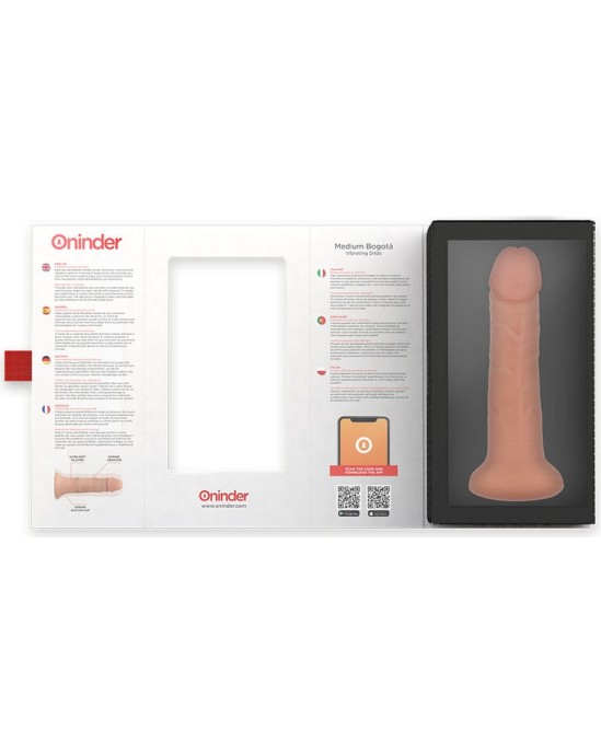 Oninder VIDĒJS BOGOTÁ VIBRATORS DILDO 9 ĀTRUMS NATURAL 22 CM -O- 4,5 CM - BEZMAKSAS LIETOTNE