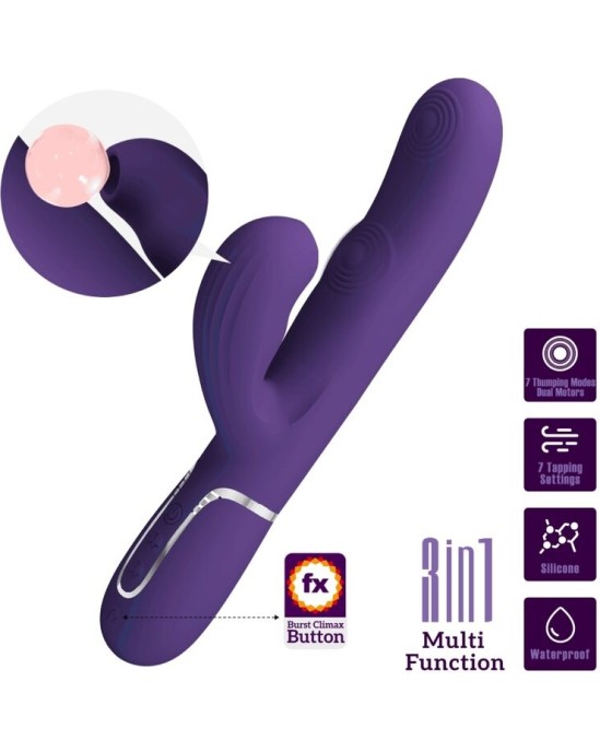 Pretty Love Flirtation PRETTY LOVE — PERLITA G-SPOT VIBRATOR 3 IN 1 DAUDZFUNKCIJAS PURPURA