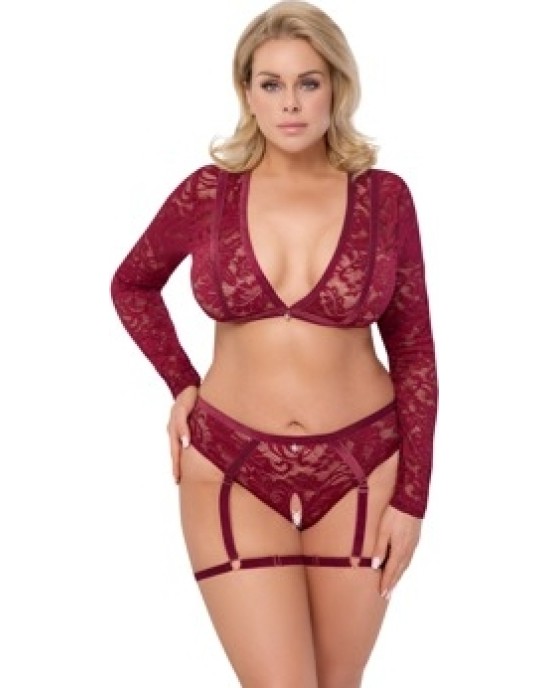 Cottelli Curves Tops un Biksītes sarkans 3XL