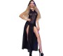 Chilirose Dresses CHILIROSE - CR 4685 LONG DRESS WITH HOOD BLACK S