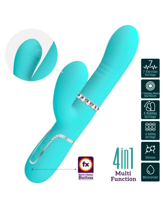 Pretty Love Flirtation PRETTY LOVE - DAUDZFUNKCIJAS G-SPOT VIBRATORS AQUA GREEN