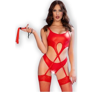 Chilirose Sets CHILIROSE - CR 4625 SET FOUR PIECES CROTCHLESS RED M