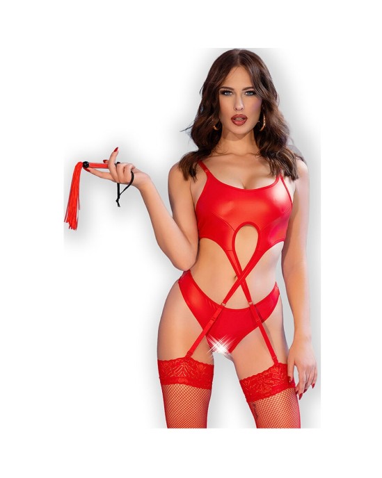 Chilirose Sets CHILIROSE - CR 4625 SET FOUR PIECES CROTCHLESS RED M