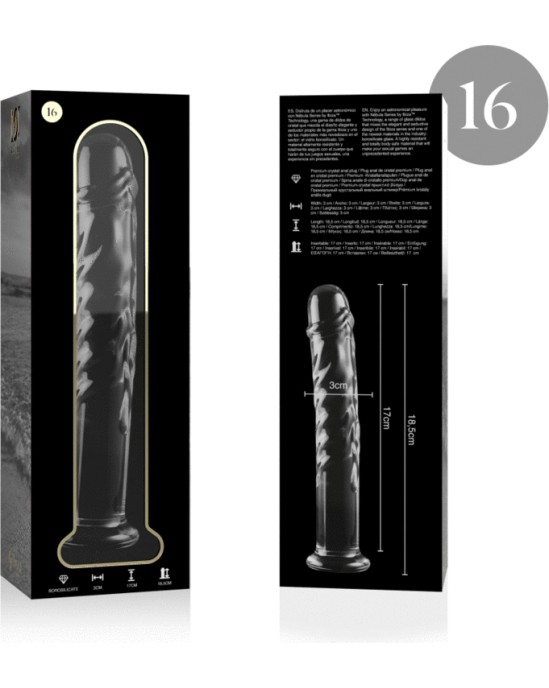 Nebula Series By Ibiza MODEL 16 DILDO BOROSILICATE GLASS 18.5 X 3 CM CLEAR