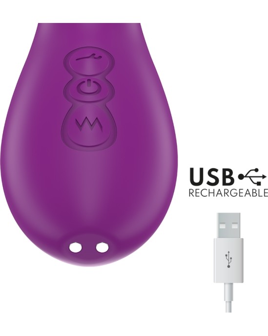 Intense ATENEO RECHARGEABLE MULTIFUNCTION VIBRATOR 7 VIBRATIONS WITH SWINGING MOTION AND SUCKING PURPLE