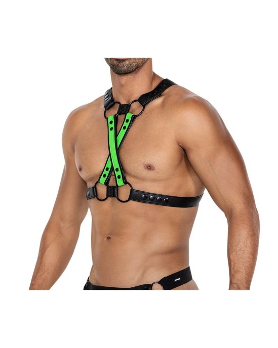 Cut4Men H4RNESS06 Chest Harness 4WAY Blazing Green One Size