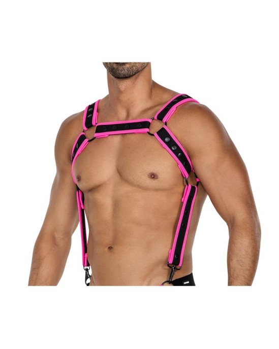 Cut4Men H4RNESS05 Chest Harness Neon HotPink One size