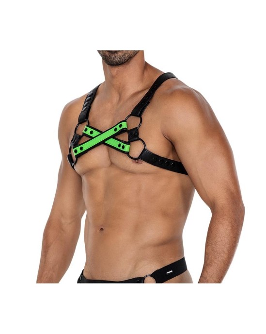 Cut4Men H4RNESS06 Chest Harness 4WAY Blazing Green One Size