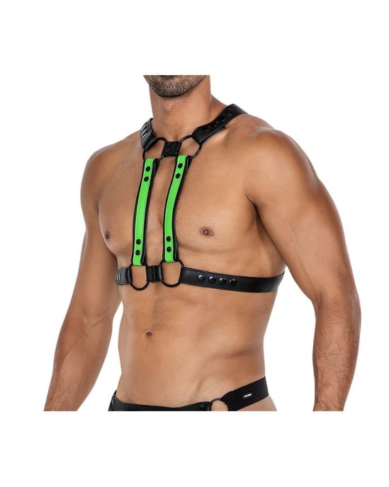 Cut4Men H4RNESS06 Chest Harness 4WAY Blazing Green One Size