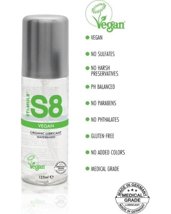 Stimul8 S8 VEGAN ŪDENS BĀZES LUBRIKANTS 125 ML