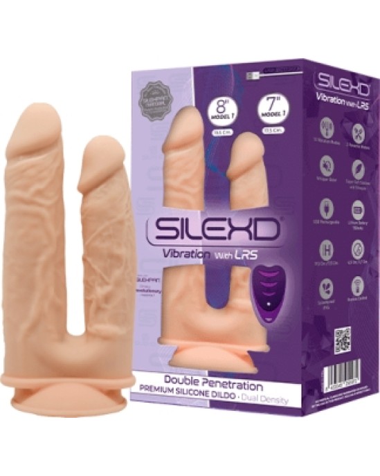 Silexd DUBULTĀS IESPĒJAS SILIKONA DILDO 7+ 8" W/USB VIBRĀCIJA + LRS VADĪBA"