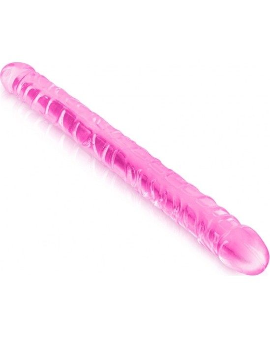 Pure Jelly ROZĀ DUBULTĀ DILDO 44 CM