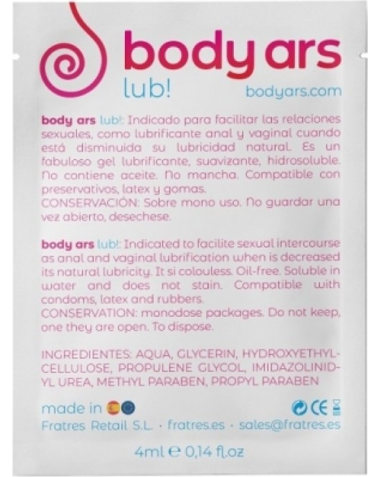 Body Ars ŪDENS LUBRIKANTS 100 MONODOZES 4 ML