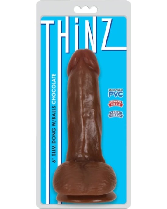 Xr - Thinz Smalks DILDO AR sēkliniekiem THINZ COCOLATE 15'25 CM